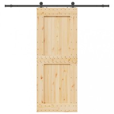 vidaXL Ușă glisantă cu set feronerie, 90x210 cm, lemn masiv de pin 3332721