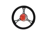 Husa volan Carpoint , material cauciucat aspect piele intoarsa, culoare negru, diametru 37-39cm