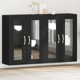 VidaXL Dulapuri montate pe perete - 2 piese Stejar negru 69,5 x 34 x 90 cm, din lemn prelucrat.