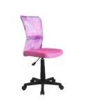 Scaun birou copii HM Dingo, Ergonomic, Cadru Polipropilena, Mesh, Inaltime ajustabila, 80 kg, 98x41x56 cm, Roz