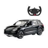 Masina cu telecomanda Porsche Cayenne Turbo Rastar, 34.6 x 13.9 x 12.2 cm, 10 km/h, tractiune 2 WD, anvelope cauciuc, Negru