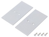 Obturator Argintiu pentru Profil LED 2 Bucăți 33,4x67,5x2mm Oțel