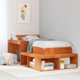 Gossi noptiera cu birou, maro ceruit, 232x112x75 cm lemn masiv de pin