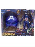 Set Masca Capitan America cu Lumini si Figurina 20cm, LED, Recomandat 3+