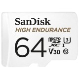 CARD MicroSD SANDISK, 64 GB, MicroSDXC, clasa 10, standard UHS-I U3, &quot;SDSQQNR-064G-GN6IA&quot; (timbru verde 0.03 lei)
