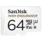 CARD MicroSD SANDISK, 64 GB, MicroSDXC, clasa 10, standard UHS-I U3, &quot;SDSQQNR-064G-GN6IA&quot; (timbru verde 0.03 lei)