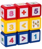 Cuburi Matematice pentru Copii, Jucarie Educativa din Plastic, 9 Bucati, Contin Cifre si Semne, Varsta +3 Ani, Fabricat in Ucraina