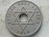 BRITISH WEST AFRICA-1 PENNY 1919 (H)