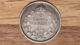 Canada - moneda de colectie argint sterling - 5 cents 1914 - George V -superba!, America de Nord