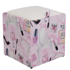 TABURET BOX - PRINT - CORP MAKE-UP/CAPAC IMITATIE PIELE DIVERSE CULORI - Negru 21901