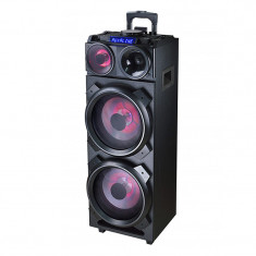 Boxa portabila activa DJ Akai, 150 W, Bluetooth, afisaj LED, amplificator, functie karaoke, acumulator foto