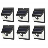 Set format din 6 Lampi solare de perete cu senzor de miscare si lumina cu 40 led EMS-2200