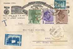 Romania, Fratii Grunwald, carte postala, circulata intern, 1938 foto