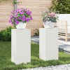VidaXL Suporturi pentru plante 2 pcs Alb 24 x 24 x 55 cm Oțel