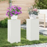 vidaXL Suporturi plante pilon exterior 2 buc. alb 24x24x55 cm oțel