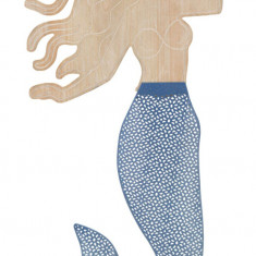 Decoratiune de perete Sirena, Mauro Ferretti, 30.5x60 cm, fier/MDF, multicolor