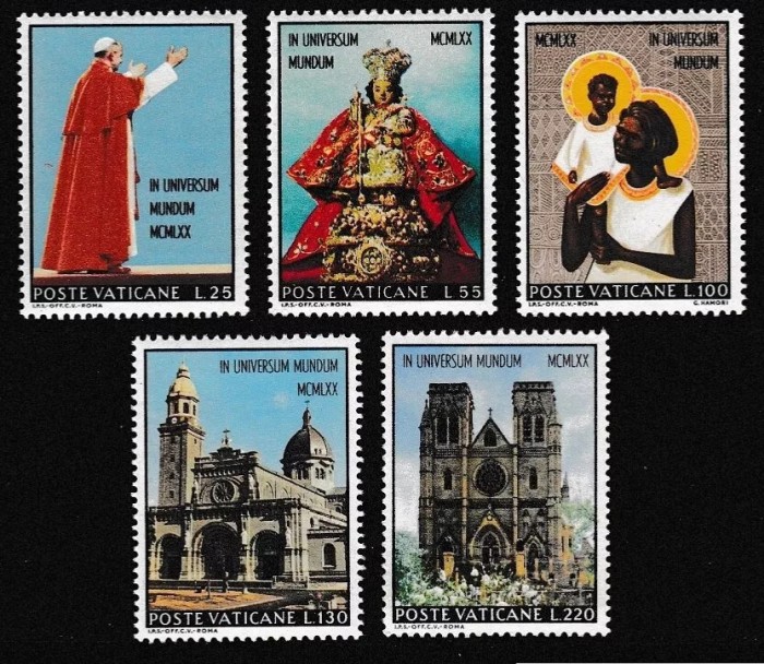 Vatican 1970 - Vizita Papei in Filipine, serie neuzata
