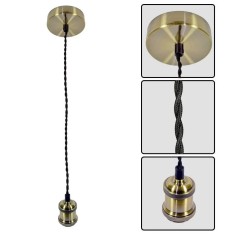 Pendul Vivalux RETRO Antique Brass, E27, max. 60W, textil/Metal, IP20, foto