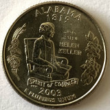 AMERICA QUARTER 1/4 DOLLAR 2003 LITERA P.(Portretul lui Helen Keller-Alabama),BU, America de Nord, Cupru-Nichel