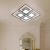 Lustra LED cu Telecomanda Kohen , 8 patrate cu LED, 77W, 3 tipuri de lumina, dimabila, negru, Alessandro DESIGN