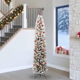 vidaXL Brad de Crăciun artificial Verde 240 cm PVC și oțel și plastic 3395044
