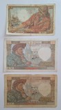 Lot 3 bancnote Franța &ndash; 20 Francs P&ecirc;cheur 1943 B.73/20568 + 50 Francs Jacques C&oelig;ur 1942 Q.159/22927 &amp; 1940 G.5/93406