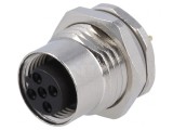 Soclu M12 5 pini mamă Profibus THT IP67 60V 4A, TE Connectivity