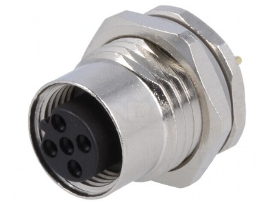 Soclu M12 5 pini mamă Profibus THT IP67 60V 4A foto