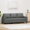 Gossi canapea cu 3 locuri, gri inchis, 180 cm, material textil