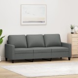 Gossi canapea cu 3 locuri, gri inchis, 180 cm, material textil