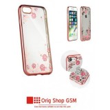 Husa Silicon Diamond Flower Rose Gold Samsung Galaxy A3 2016 A310