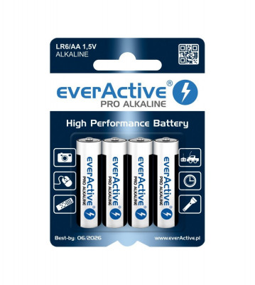 Baterii alcaline LR6 AA everActive Pro-Conținutul pachetului 1x Blister foto