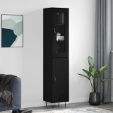 Cumpara ieftin Dulap &icirc;nalt, negru, 34,5x34x180 cm, lemn prelucrat