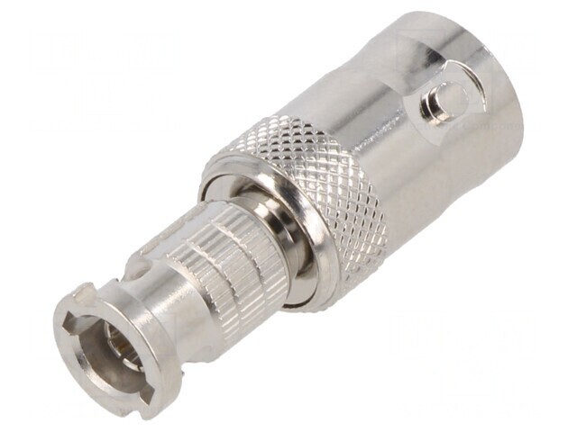 Adaptor BNC Mamă la HD-BNC Tată Izolație PTFE 75&Omega; Alamă