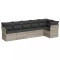 Set canapele de gradina cu perne, 6 piese gri deschis poliratan