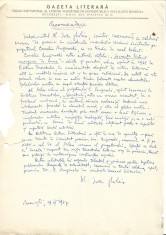 A3248N Document scris și semnat olograf de Alecu Ivan-Ghilia referitor la Corneliu Buzinschi, 1967 foto