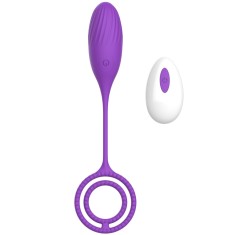 Ou Vibrator Elia Love Egg, 10 Moduri Vibratii, Remote Control, Silicon, USB, Violet, 21.4 cm, Mokko Toys, Velvet Obsession