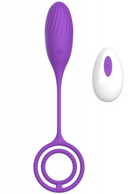 Ou Vibrator Elia Love Egg, 10 Moduri Vibratii, Remote Control, Silicon, USB, Violet, 21.4 cm, Mokko Toys, Velvet Obsession foto