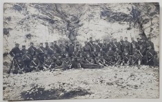 SOLDATI SARBI IN ECHIPAMENT DE LUPTA , FOTOGRAFIE , CARTE POSTALA ILUSTRATA , PERIOADA PRIMULUI RAZBOI MONDIAL