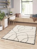 Covor Belgian, Gent 51493, Crem/Negru, Diverse Dimensiuni - 200x290 cm
