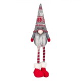 Figurină Gnome Crăciun, Zakar, Gri, 35 cm, Picioare Suspendabile, Poliester, Oem