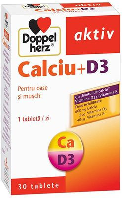 Calciu + D3, 30 comprimate, Doppelherz foto