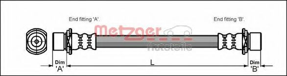 Conducta / cablu frana TOYOTA RAV 4 II (CLA2, XA2, ZCA2, ACA2) (2000 - 2005) METZGER 4111421