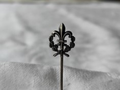 argint BROSA PIN cu FLORI de LIS splendida VECHE de colectie RAR exceptionala