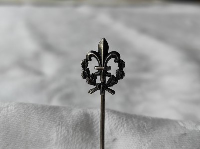 argint BROSA PIN cu FLORI de LIS splendida VECHE de colectie RAR exceptionala foto