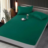 Cumpara ieftin Husa de Pat + 2 Fete de Perna Bumbac Damasc 160x200cm, Verde - JOJ155