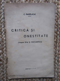 CRITICA SI ONESTITATE-C. MANOLACHE, Polirom