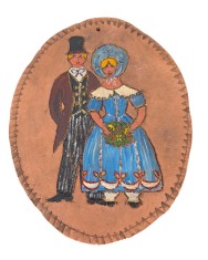 OBIECT DECORATIV VINTAGE DIN TERACOTA, LUCRAT SI DECORAT MANUAL