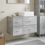 Cumpara ieftin Set dulap baie 2 buc. Gri Beton 79,5 x 41 x 80 cm