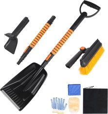 Unelte Dezapezire, Lopata, Racleta, Perie + Manusi, Laveta si Husa, Maner Extensibil Set 3 in 1 - CN